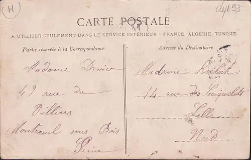 CPA Montreuil, Avenue Pasteur, gelaufen 1905
