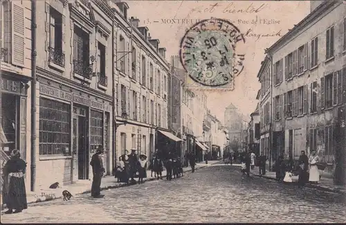 CPA Montreuil, Rue de l'Eglise, gelaufen 1905