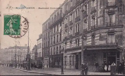 CPA Saint Denis, Boulevard Châteaudun, Buvette, gelaufen