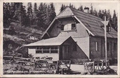 AK Alpengasthaus am Sonnwendstein bei Maria Schutz, gelaufen 1949