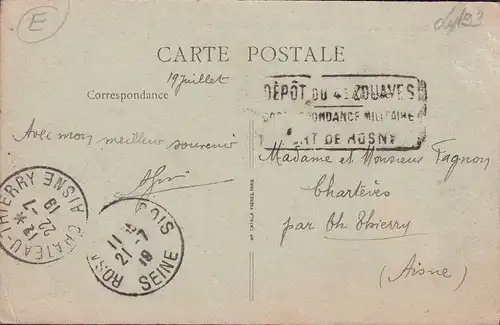 CPA Rosny sous Bois, Route stratégique, trimbe, gelaufen 1919