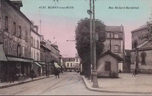 CPA Rosny sous Bois, Rue Richard Gardebled, Cafe de Centre, Restaurant, gelaufen 1934