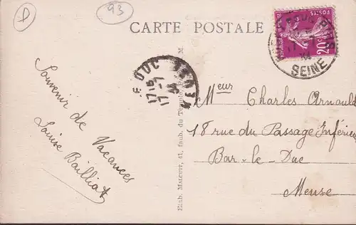 CPA Rosny sous Bois, Rue Richard Gardebled, Cafe de Centre, Restaurant, gelaufen 1934