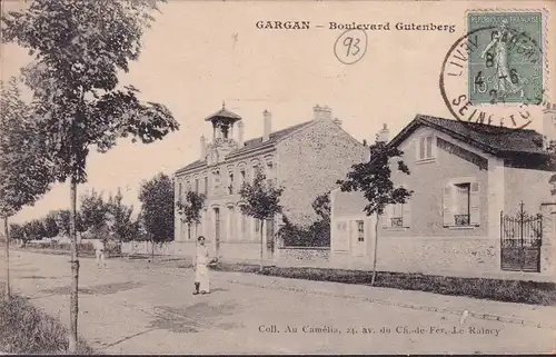 CPA Livry Gargan, Boulevard Gutenberg, couru en 1924