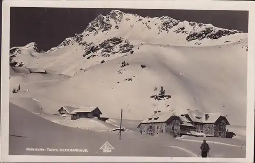 AK Radstätter Tauern, Seekaarhaus, Skifahrer, gelaufen 1931