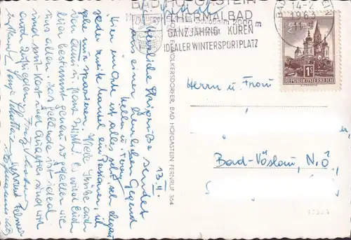 AK Bad Hofgastein, Skiheim Schloßalm, gelaufen 1963