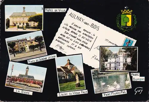 CP Souvenir de Aulnay sous Bois, Hotel de Ville, La Gare, Parc, inachevé