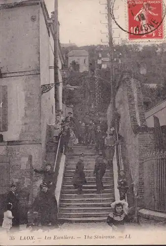 CPA Laon, Les Escaliers, en 1919