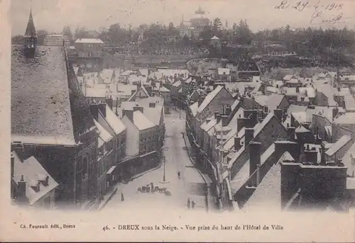 CPA Dreux, Vue prise du haut de l'Hôtel de Ville, couru en 1919