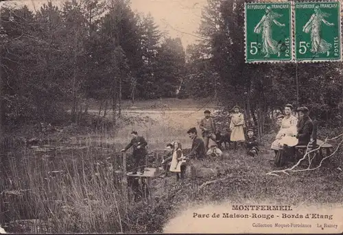 CPA Montfermeil, Parc de Maiseon Rouge, Bords d Etang, couru en 1910