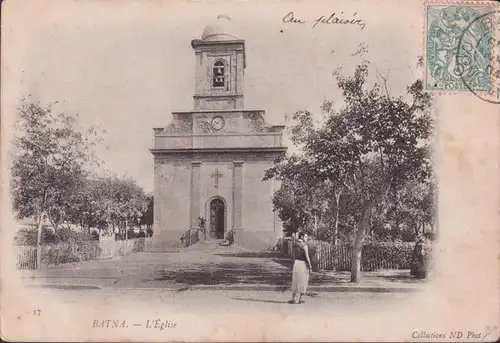 CPA Algére, Batna, L Église, gelaufen 1904
