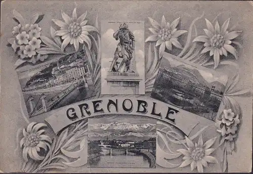 CPA Souvenir de Grenoble, non couru-date 1919