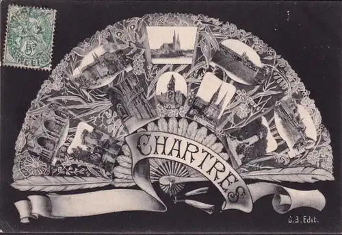 CPA Souvenir de Chartres, couru en 1907