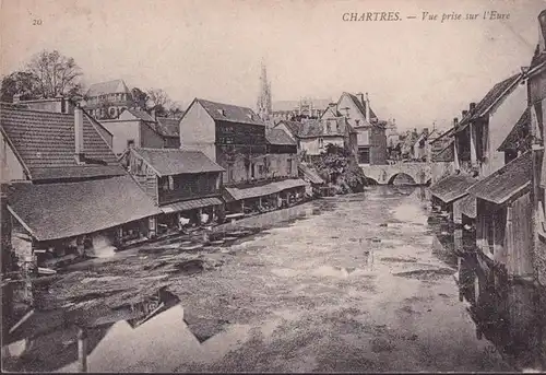 CPA Chartres, Vue pris sur l Eure, gelaufen