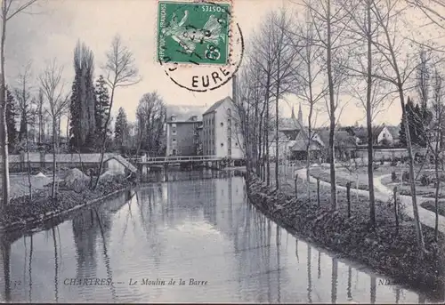 CPA Chartres, Le Moulin de la Barre, couru en 1908