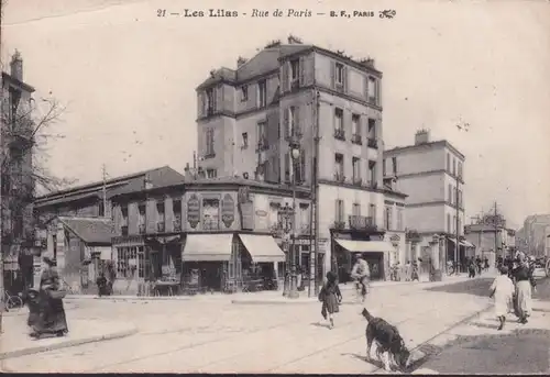 CPA Les Lilas, Rue de Paris, Graineterie, gelaufen