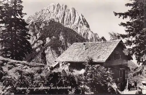 AK Tristach, Lienzer Dolomiteshütte avec Spitzkofel, incurvée