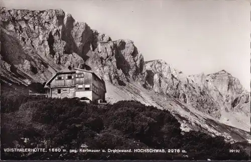 AK Voisthalerhütte gegen Karlmauer, Drahtewand, Hochschwab, gelaufen 196?