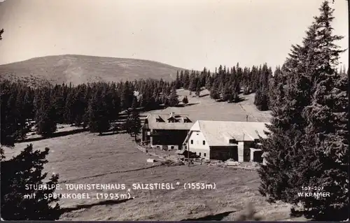 AK Stubalpe, Touristenhaus Salzstiegl, Speikkogel, gelaufen 1954