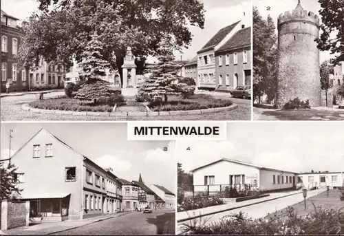 AK Mittenwalde, Salzmarkt, Stadttor, Kindereinrichtung Kinderland, gelaufen 1984