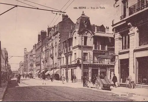 CPA Reims, Rue de Vesle, Tablissements, ungelaufen