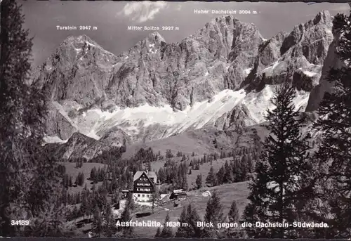AK Ramsau, Austriahütte, vue sur les murs du Dachstein Süd, couru