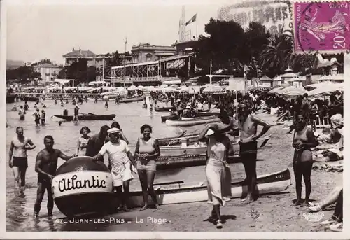 CPA Juan les Pins, La Plage, gelaufen