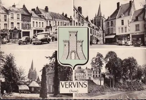 CPA Vervins, Epicerie Centrale, Chaussures, Pharmacie, Philips Radio, non-rouvert