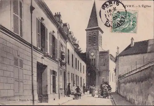 CPA Livry, L Église, Logements A. Louer, gelaufen 1907