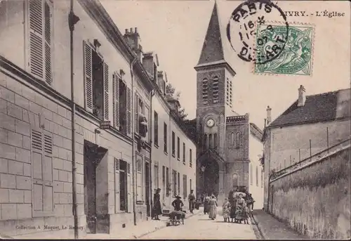 CPA Livry, L Église, logements A. Louer, couru en 1907