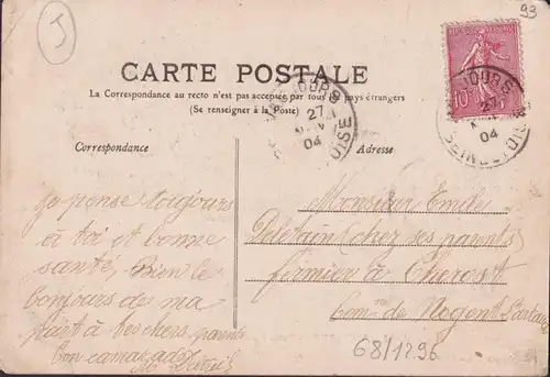 CPA Vaujours, École Fénélon vue de derrière, courue en 1904