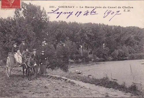 CPA Gournay, La Marne près du Canal de Chelles, couru