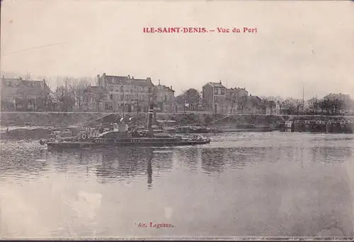 CPA Île Saint Denis, Vue du Port, Navire ARAGO, incurvée