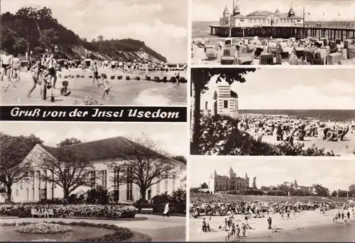 AK Usedom, Kölpinsee, Heringsdorf, Ahlbeck, Bansin, couru 1970