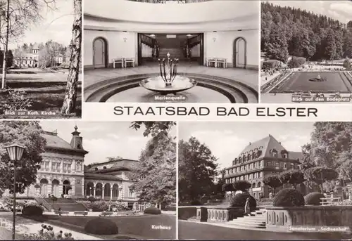 AK Bad Elster, Marienquelle, Kurhaus, Badeplatz, gelaufen 1977