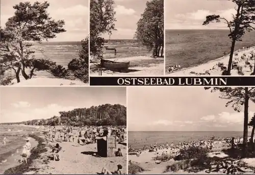AK Lubmin, Strand, Strandkörbe, Boot, gelaufen 1971
