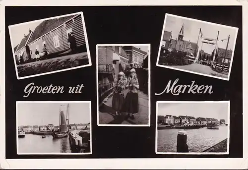 AK Groeten uit marques, port, bateaux, maisons, couru 1959