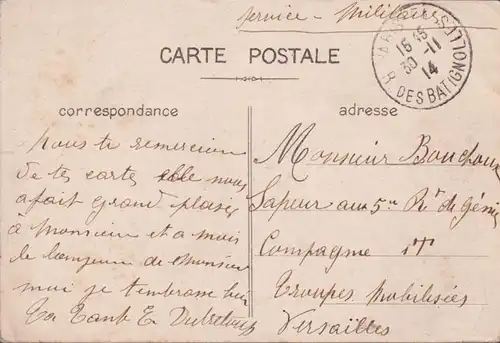 CPA Paris, Les Sept premiers drapeaux pres aux Allemands, Post militaire, gelaufen 1914