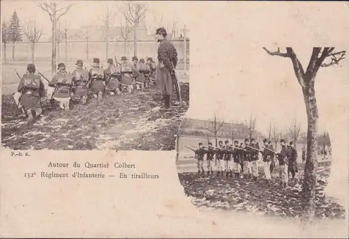 CPA Reims, Autour du Quartier Colbert, 132 Règiment d Infanterie, ungelaufen