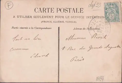 CPA Rosny, La Rue Neuilly, Café du Chemin de Fer, Propietes, gelaufen 1904