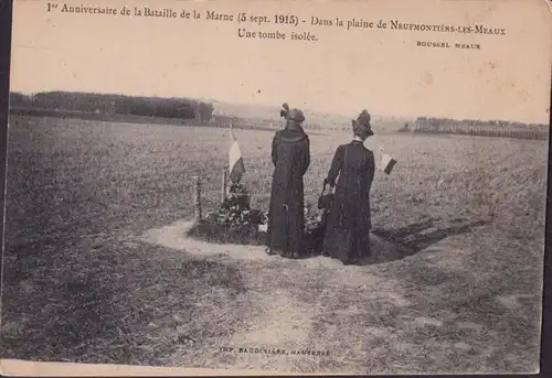 CPA Neufmontiers, Dans la plaine de Neufmontier, Une tombe isolée, ungelaufen