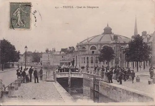 CPA Troyes, Quai de Dampierre, Générale de Navigation Paris, Navire Hector, couru