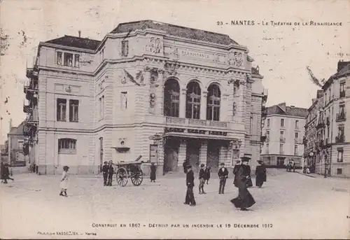 CPA Nantes, Le Théâtre de la Renaissance, couru