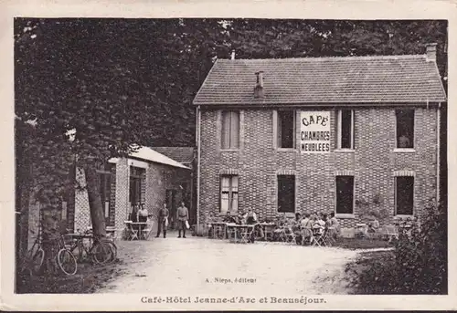 CPA Mailly le Camp, Café, Hotel Jeanne d Arc et Beausejour, ungelaufen