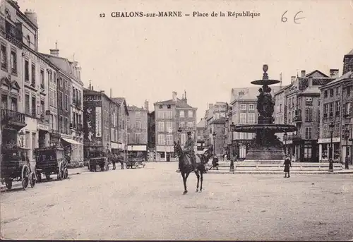 CPA Châlons-sur-Marne, Place de la République, ungelaufen