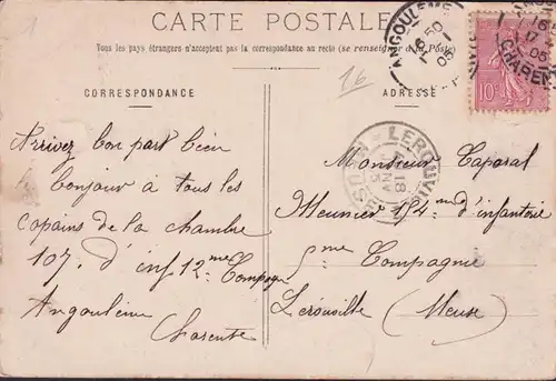 CPA Angoulême, Vue du Faubourg Saint Cybard, gelaufen 1905