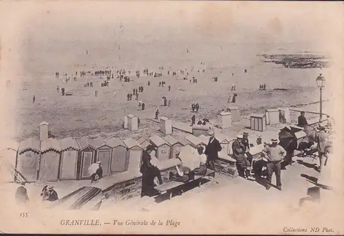 CPA Granville, Vue generale de la Plage, inachevée