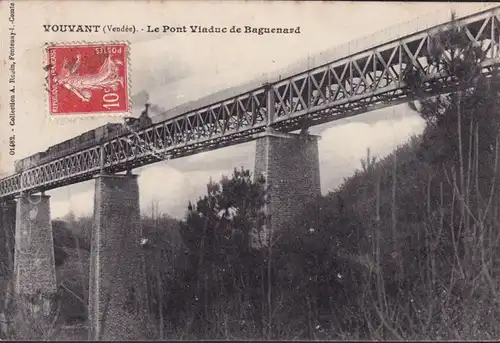 CPA Vouvant, Le Pont Viaduc de Baguenard, couru