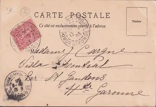 CPA Bordeaux, Les Colonnes Rostrales et les Quai Nord, couru en 1903