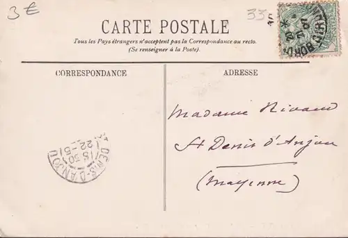 CPA Bordeaux, Les Quais, Vue prise du Pont, erreur d'impression à droite, exécutée en 1907